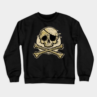 Skull and Crossbones with Eye-patch Graphic Crewneck Sweatshirt